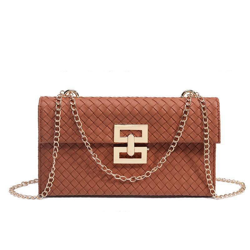 

This s Popular PU Leather Woven Cross-body Envelope Bags Women s Fashionable 2026 Net Red Chain Small Square
