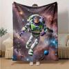 1pc, Cartoon Astronaut Blanket, Space Explorer Design, Seasonal Universal, Home Decoration, Living Room, Travel, Camping, Car Blankets, Beac