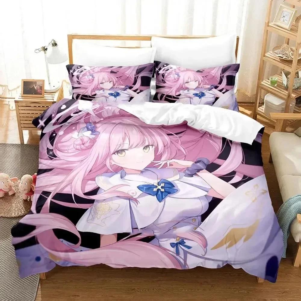 Anime Misono Mika Blue Archive Bedding Set Printed Bed Set With Pillowcase Bed Duvet Cover Soft Queen King Size Bedclothes Home