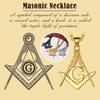 U7 Masonic Necklace Freemason Square & Compass Letter G Symbol Stainless Steel Free and Accepted Masons Pendant Jewelry Gift