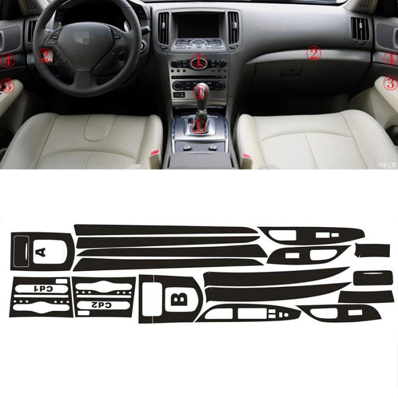 Car Interior Trim Sticker Decal Kit Carbon Fiber Look For 10-16 Infiniti G25 G37