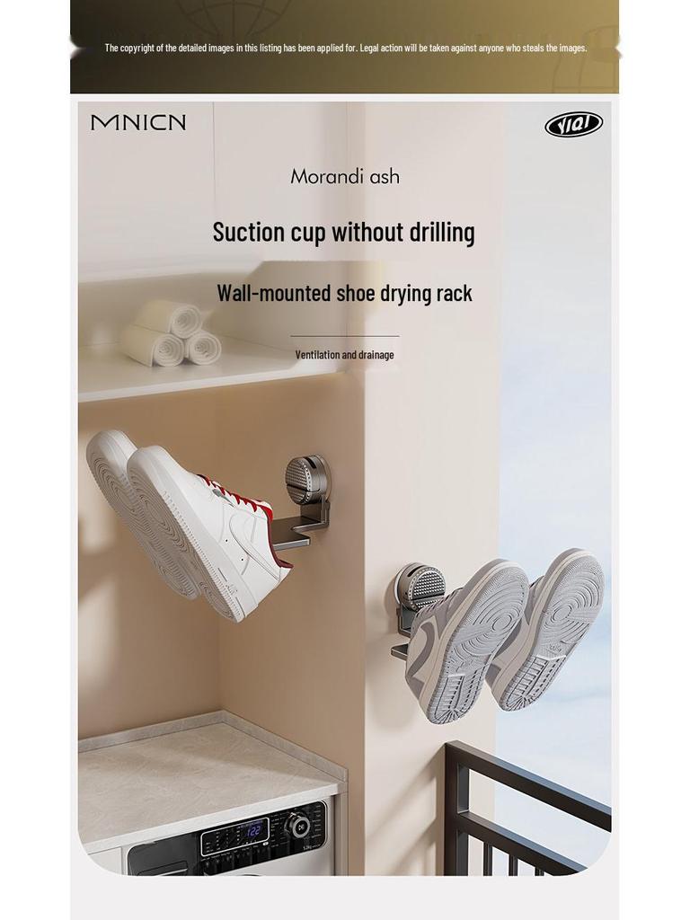 Suction Cup Shoe Rack: No-Punch Balcony Sandal & Shoe Drying Solution