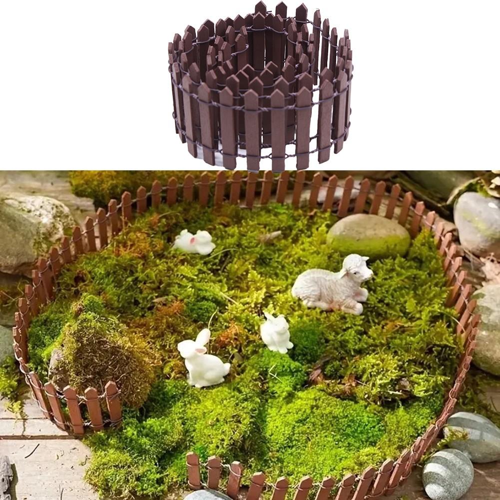 Preciosa Valla de Madera para Bordes de Jardín Adecuada para Jardines en Miniatura 5x90cm