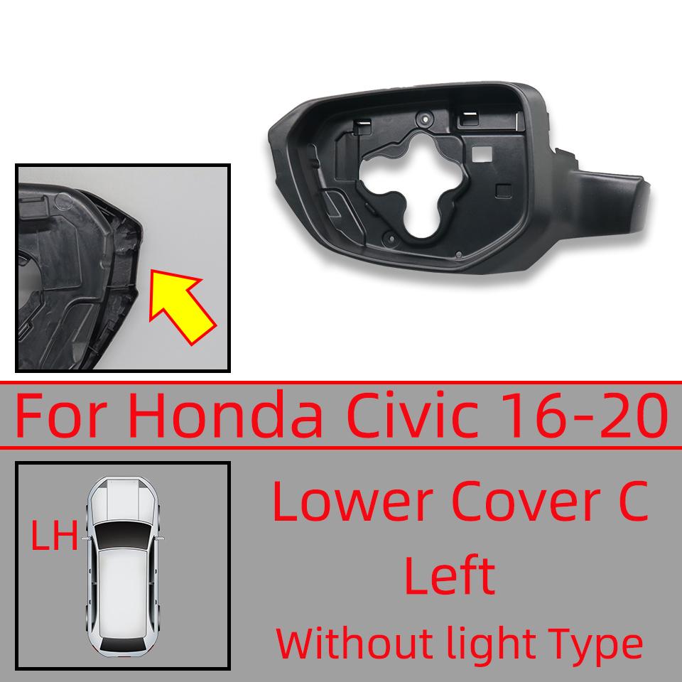 Left And Right External Rearview Mirror Lower Cover Cap Wing Side Mirror Lower Shell For Honda Civic 2016 2017 2018 2019 2020