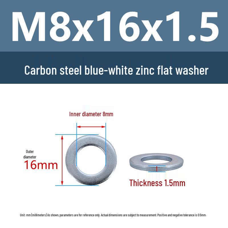 Yigu Yigu Carbon Steel Zinc Flat Washers M6 M8 M10 M20 for Electronic Screws