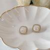 Gift Temperament New Jewelry Bling S925 Needle Geometric Square Shell Stud Earrings