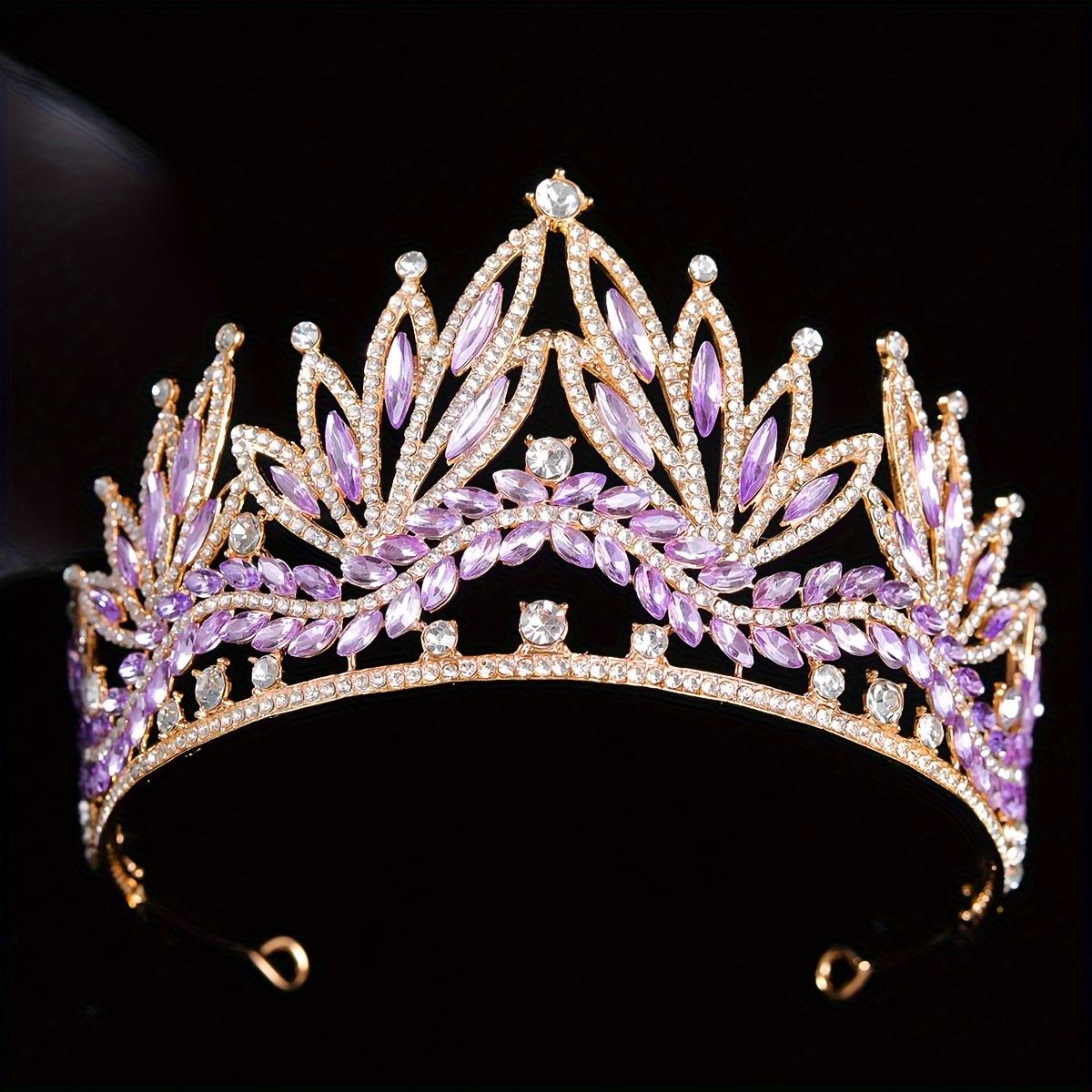 Luxe Koninklijke Koningin Bruidskroon voor Vrouwen Groot Meerkleurig Kristal Banket Tiara's Feest Kostuum Haar Sieraden Accessoires