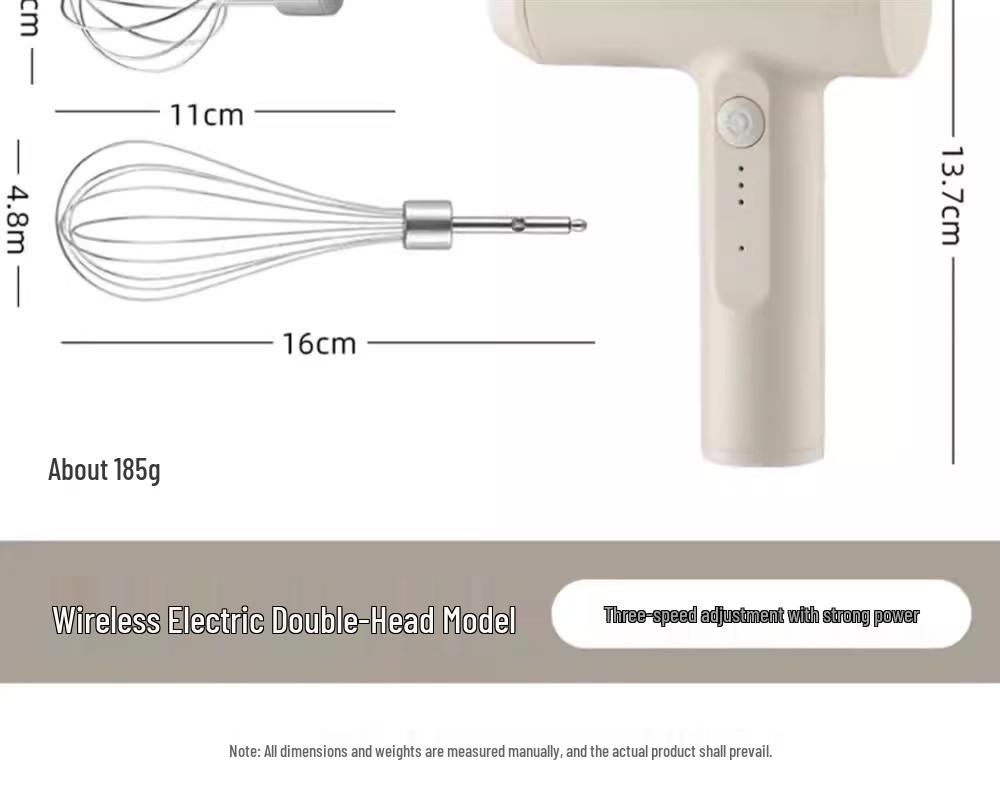 Rechargeable Stainless Steel Handheld Electric Egg Beater for Baking