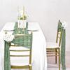6pcs Boho Crinkled Voile Cheesecloth Chair Sashes Sheer Chair Covers Bows For Party Wedding Event Aisle Decoration