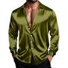 Men's Color Shirt Jacket Casual Loose Fit Breathable Long Sleeve Lapel Collar for Spring and Fall
