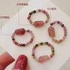 Natural Crystal Pearl Tourmaline Strawberry Crystal Bangles Women Fashion Jewelry Accessories Gift
