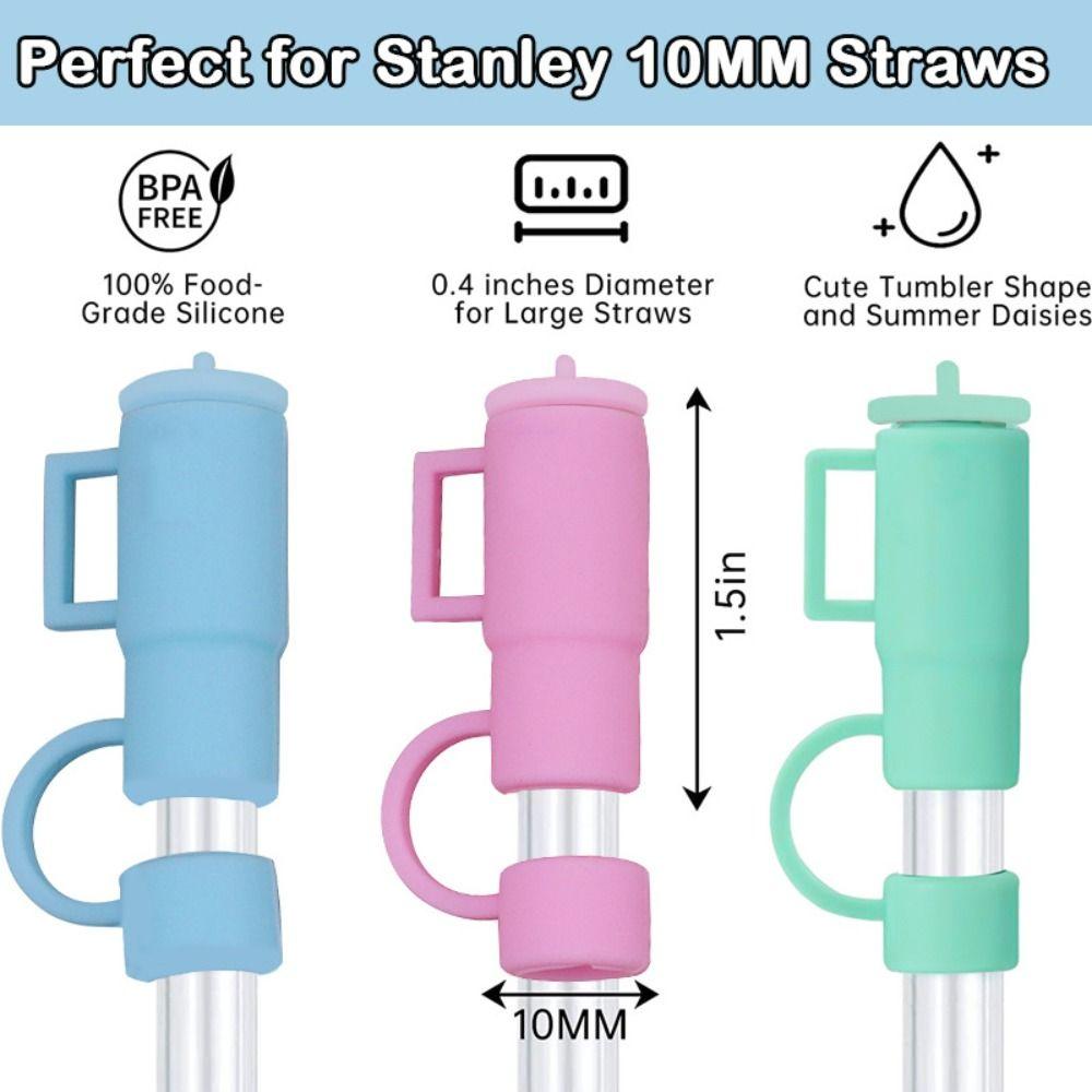 Cartoon Plugs Cover Silicone Straw Topper Splash Proof Reusable Drinking Caps 10mm for 30&40 Oz/Stanleys/Cup Accessories/Bar