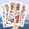 New Cartoon Circus Series Tattoo Stickers Can Waterproof Party Party Gift Funny DIY Fun Face