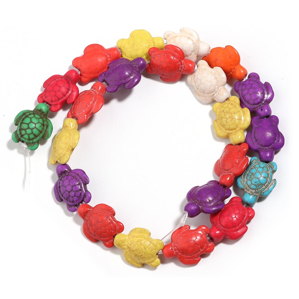

1 Strand 14x18mm Colorful Turquoise Turtle Shape Natural Stone Beads for Jewelry Making DIY Bracelet Necklace Handmade Materials 14X18mm apx 20pcs