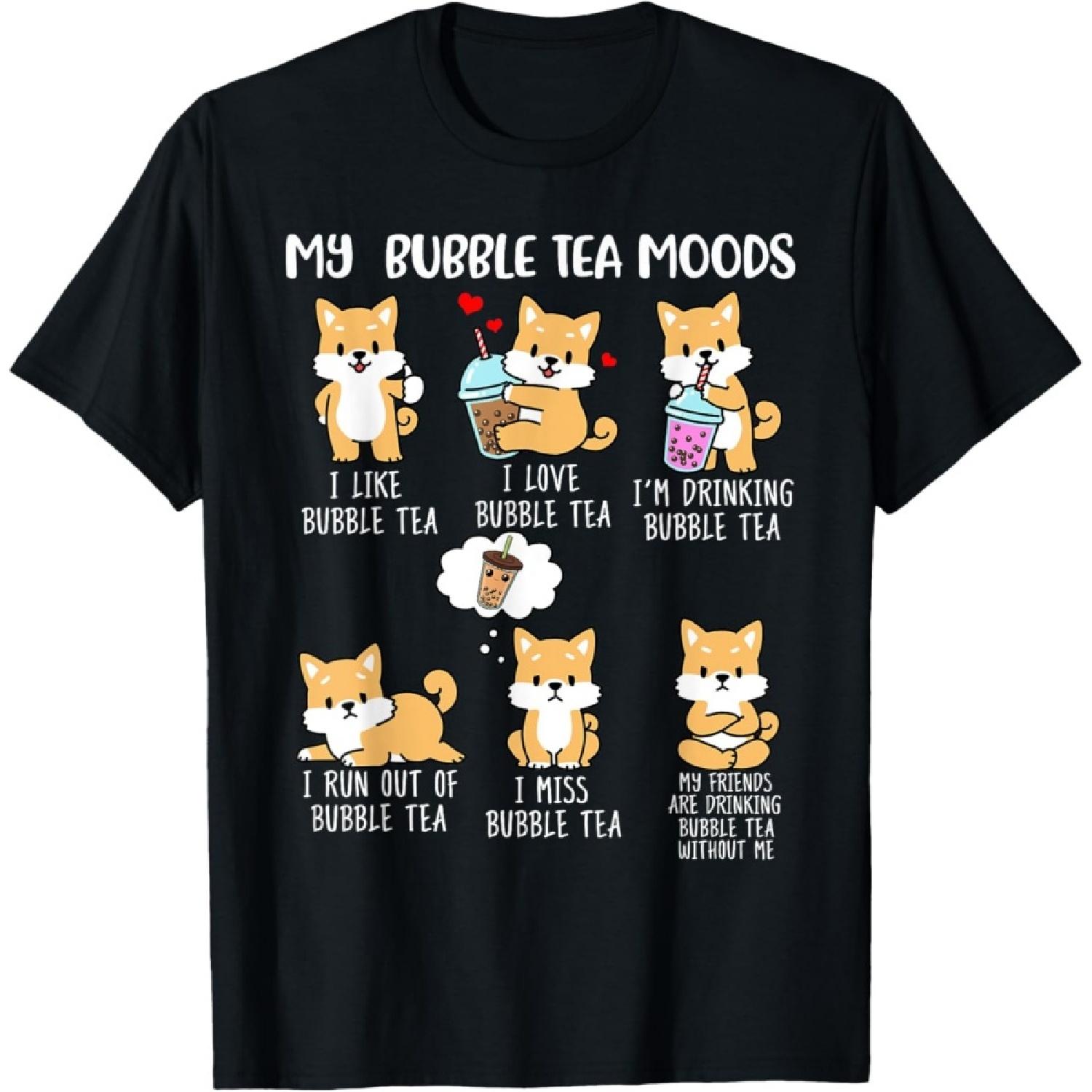 

Shiba Inu Bubble Tea Shirt Women Boba Tea Dog Bubble Tea T-Shirt XXXXXL чорний