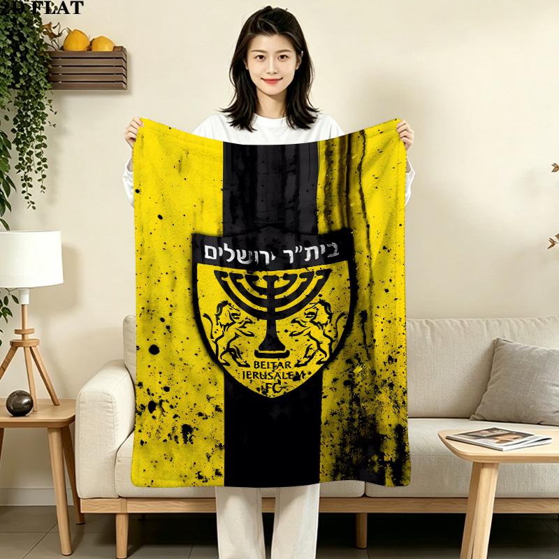 1 Stück Beitar Jerusalem FC Gemustert Flanell Decke Geeignet für Alle Jahreszeiten Für Heimdeko Wärme Und Komfort Geschenke Feiertagsgeschenk