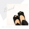 Devalier Gift Shop Fancy Heeled Portable Indoor Heeled Slippers for Entrance and Class Visits Slippers, Graduations, Ceremonies, (Pile Black) wa18-bk