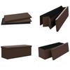 Foldable Storage Bench with Storage Space Brown PVC