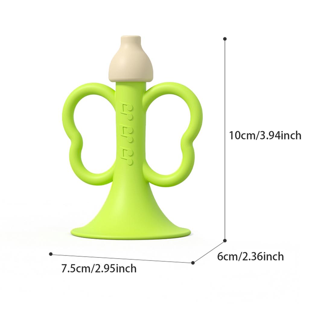 Children's silicone small trumpet musical instrument can be blown, chewed and played as an early education and intelligence toy