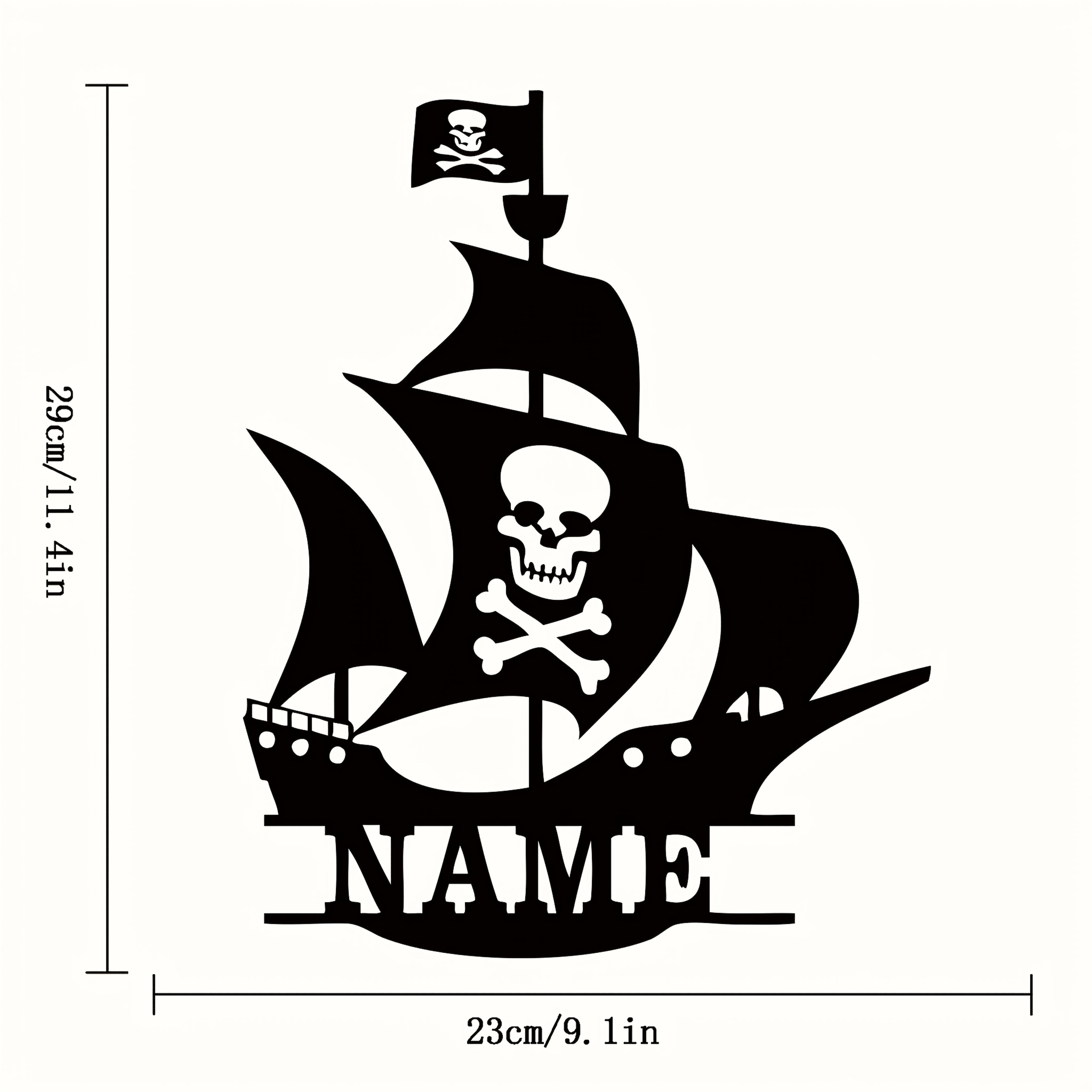 

Pirate Ship Metal Wall Art Nautical Tin Sign Outdoor Decor Farmhouse