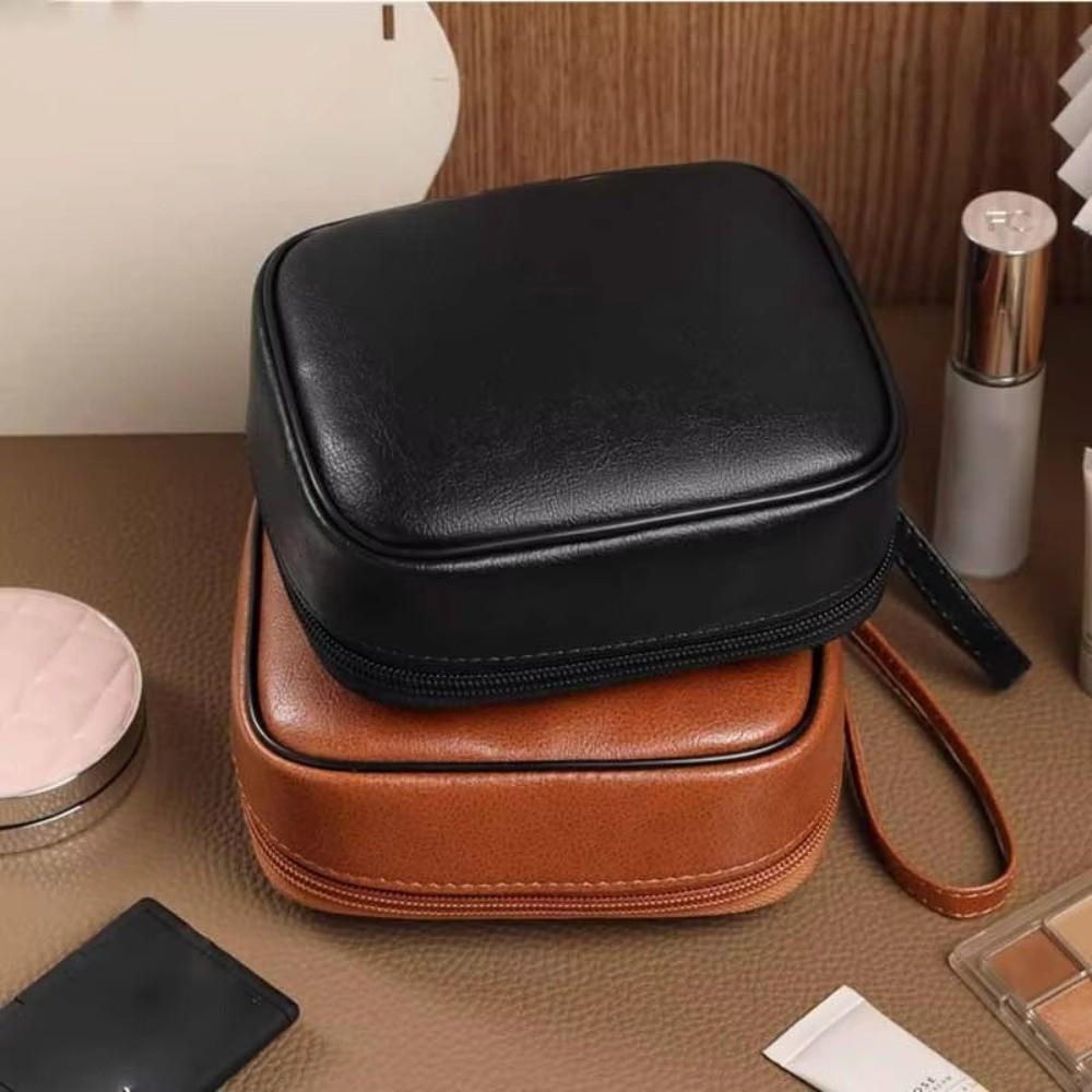 Oil Wax Style Lipstick Storage Pouch PU Travel Cosmetic Case New Leather Makeup Bag Daily Use