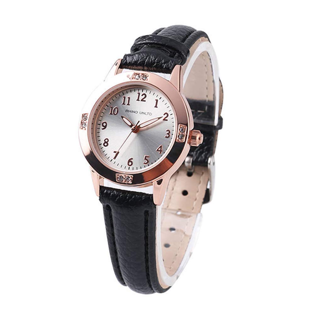 

Girls Watches Women Watches Quartz Watch Japanese Movement Luminous Hands Arabic Numerals Dial Fashion Watches Women Watches, Black
