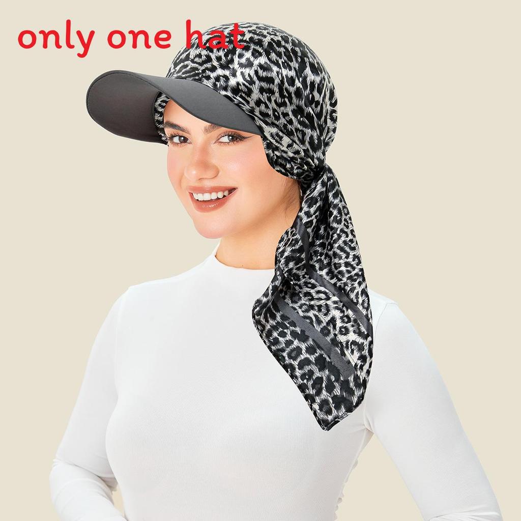

Polyester Print Ladies Headscarf With Short Brim For Allseason Wear Dark Gray