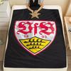 1PC VfB Stuttgart Print Flannel Blanket, High Quality Comfortable for All Seasons, Home Decor, Warmth and Comfort, Perfect for Christmas Gifts