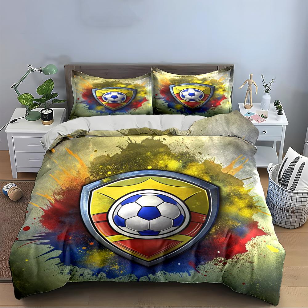 Soccer Shield Print Bedding Set Bedding set (1 duvet cover, 2 pillowcases, duvet not included)