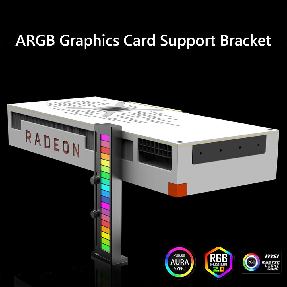5V 3Pin ARGB Sync Graphics Card GPU Brace Aluminum Alloy Graphics Card GPU Holder Support Magnetic Base Video Card Bracket Stand