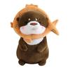 Soft Material Otter Plush Toy Headgear design Cartoon Animal Toy Kawaii Otter Toy  Birthday Gift