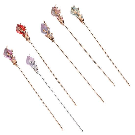 Inlaid Transparent Faux Crystal Hair Stick Vintage Chinese Style Hair Chopstick Hair Accessories