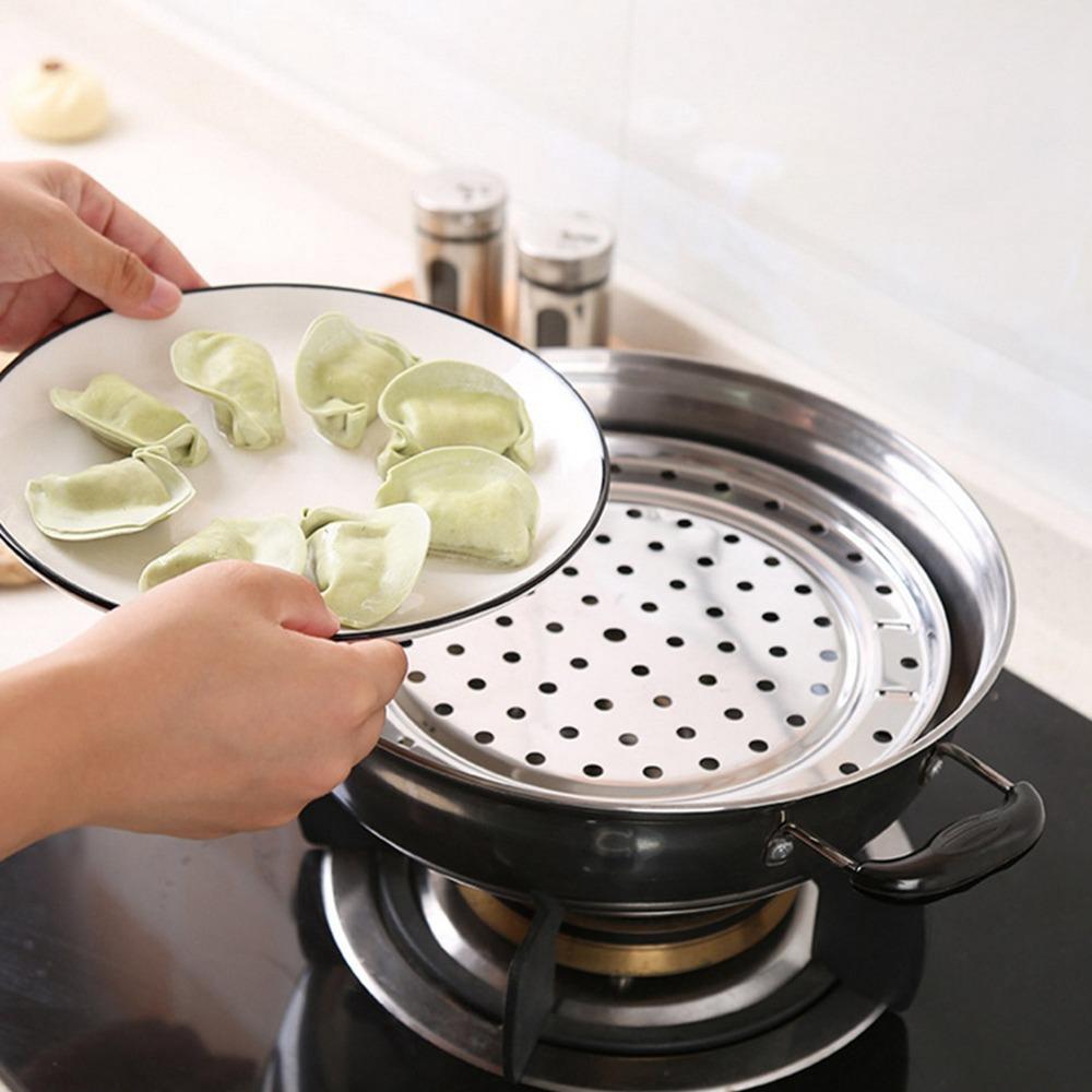 Round Shape Steam Holder Stainless Steel Steaming Plate Durable Steam Rack Stand Crock Pots