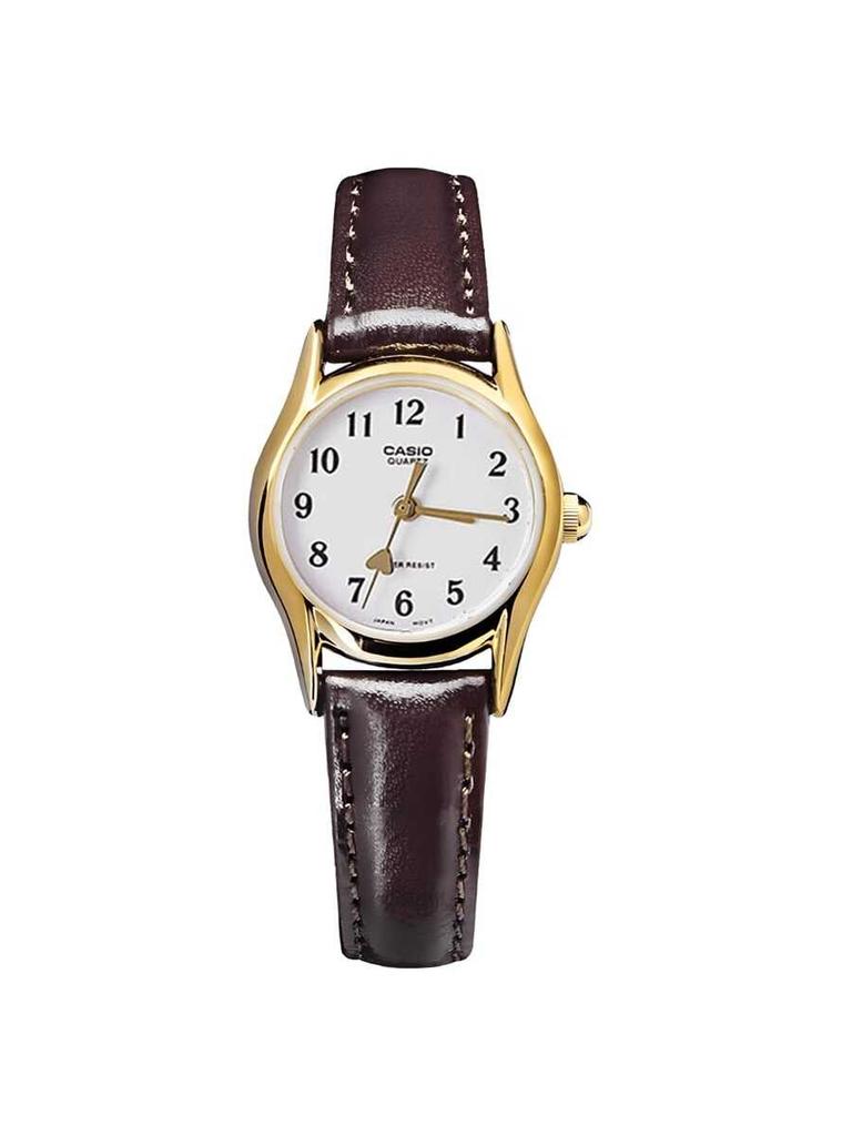**CASIO Internet Celebrity Fashion Watch** Business-casual Classic Pointer Waterproof Quartz Movement Leather Strap Women’s Watch Dial LTP-1094Q