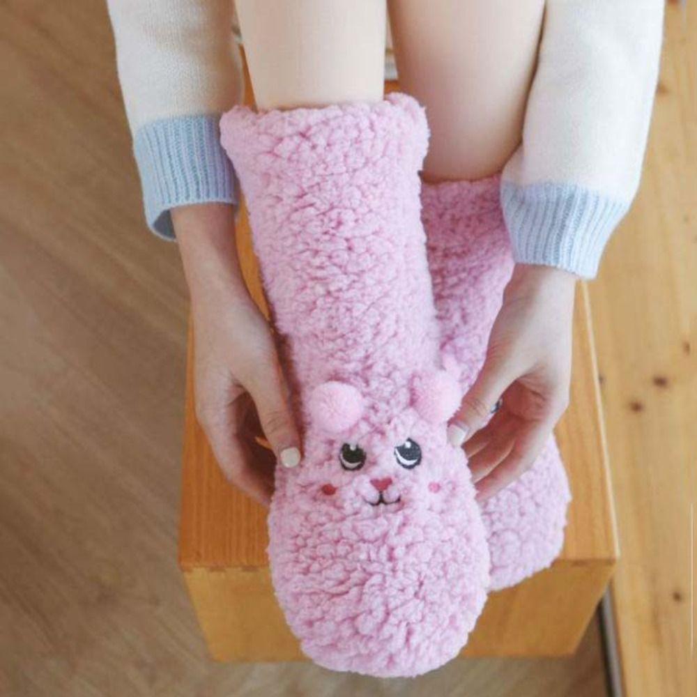 Plush Thick Thermal Socks Cartoon Fleece Sock Women Kawaii Floor Socks  Indoor