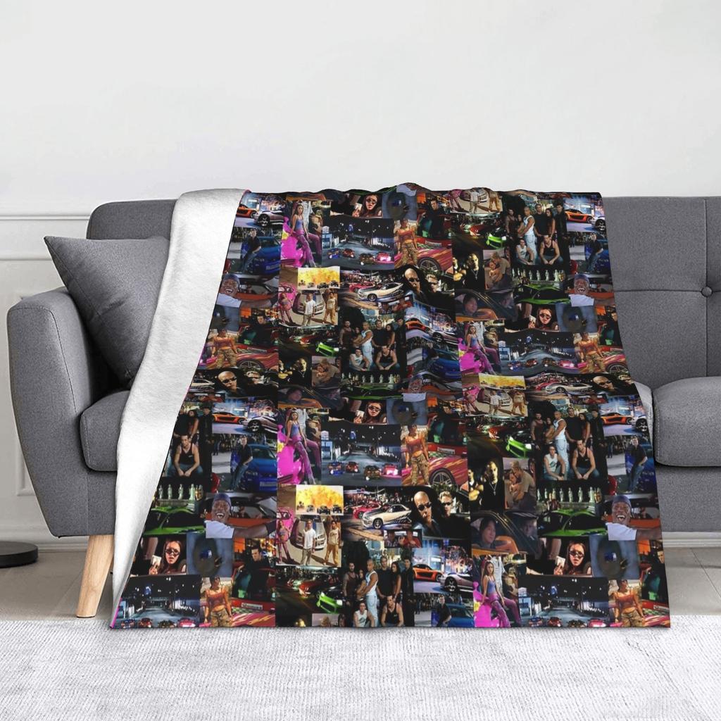 Family Vin Diesel Fast and Furious Blanket Flannel Decoration  Breathable Warm Throw Blankets for Sofa Travel Quilt