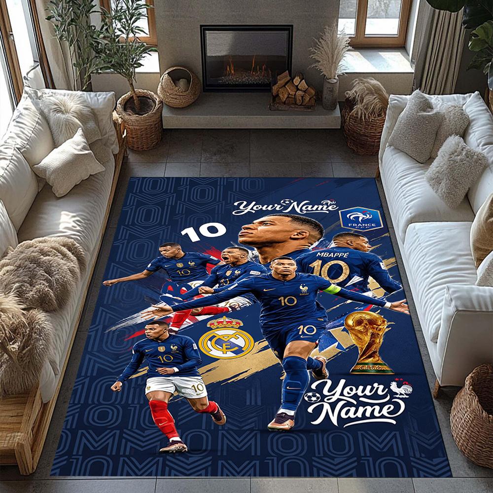 Mbappe Customize Your Name Floor Rug Office Rug Perfect For Game Room Balcony Playrooms Hallway Antislip Carpet Decorate Offices
