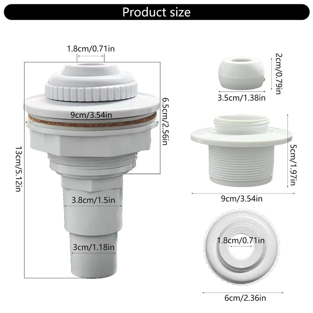 Adjustable Pool Inlet Nozzle set Easy Installation Completes Pool Nozzle Attachments Efficient Pool Cleaning Nozzle Pair