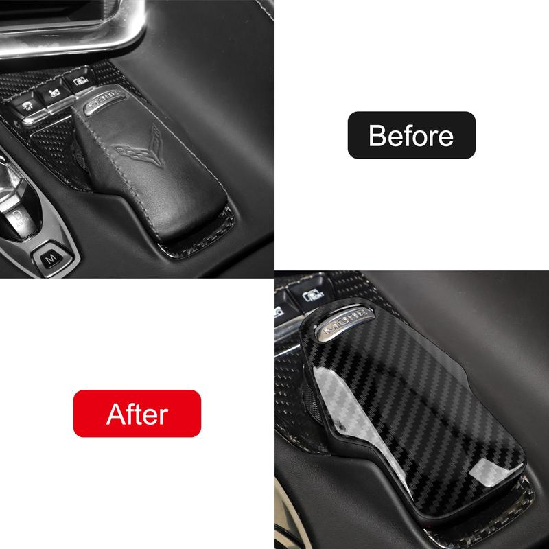Car Accessories For Chevrolet Corvette C8 -2025 ABS Carbon Fiber Style Interior Gear Shift Knob Head Cover Trim 1pcs