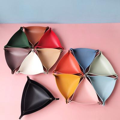 PU Leather Basket Hallway Desktop Storage Dining Tray Cosmetic Leather Tray Box Creative Jewelry Sundries Key Storage