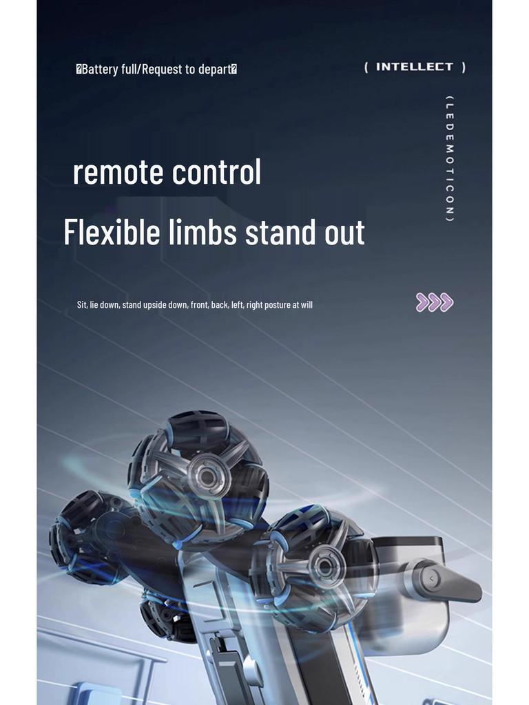 Eight-Wheeled Remote Control Robot Dog Toy with Hand Sensing and Stunt Capabilities for Kids