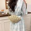 Die Vintage Muschelform Handgewebte Stroh-Schultertasche Sommer Strand Handgemachte Kette Hohl-Crossbody-Tasche