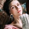 Korean Style Retro Rhinestone Metal Stud Earrings