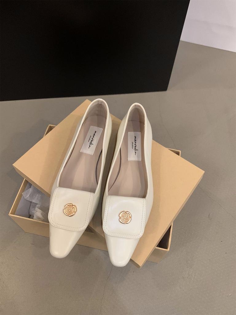 French Xiaoxiangfeng temperament small single shoes women's shoes 2025 new spring and autumn low-heeled pointed black commuter shoes