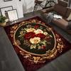 Dywan Retro Floral Luksusowy Czerwony Biały Różany Wzór Mata Podłogowa do Przedpokoju Sypialni Salonu Nie Łączony Duży Dywan