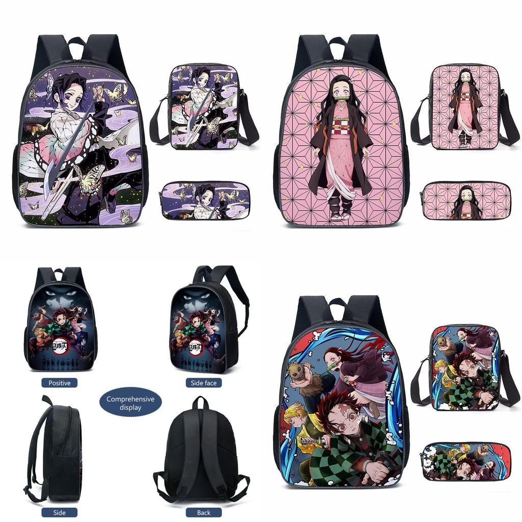 Versatile Cartoon Demon Slayer Blade Backpack For School And Outdoor Activities