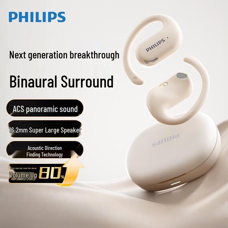 

Philips TAT2739 Ear-Hook Open-Ear Sports Bluetooth Headphones