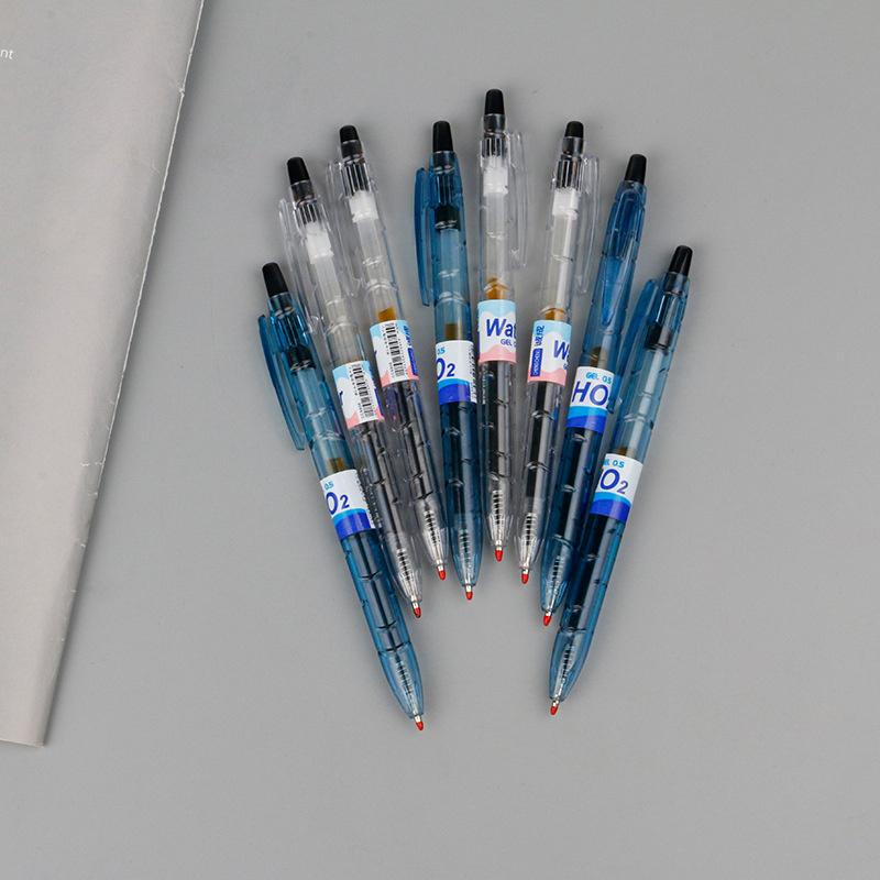 

Simple And Transparent Press Neutral Pen 0.5Mm Spring Head Office Students With Neutral Pen Signature Pen