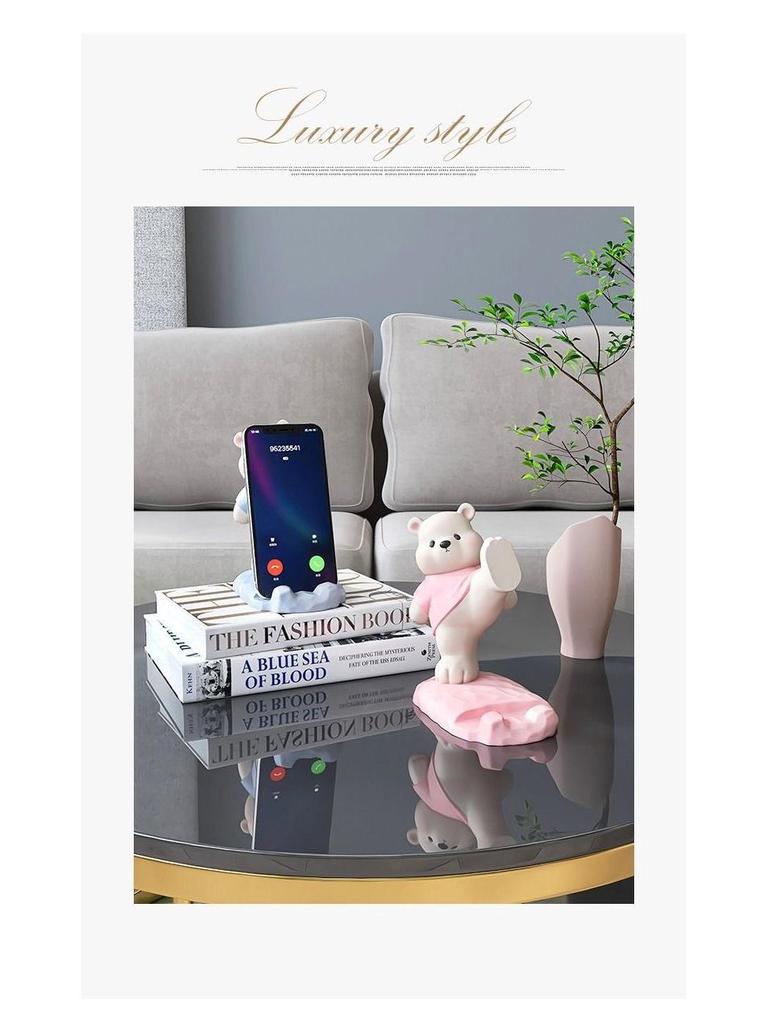Süßer Bären-Handyhalter Schreibtisch-Dekoration - Büro-Stressabbau-Gadget & Geschenk