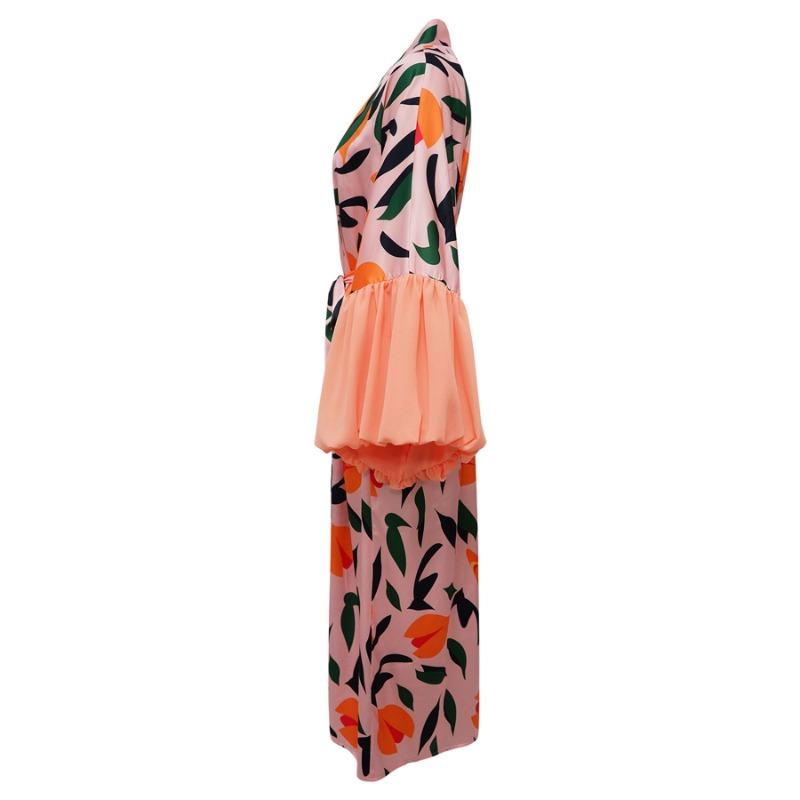 Dámské Maxi Kimono s vlnovým potiskem, otevřené vpředu, s nabíranými rukávy, dlouhý kardigan, ležérní Boho, plážové přehození